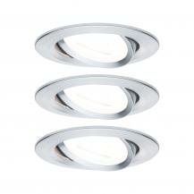 Paulmann 93469 Einbauleuchte Set Nova rd schw LED 3stepdim 3x6.5W GU10 Alu gedreht/Alu