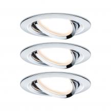 Paulmann 93470 Einbauleuchte Set Nova rd schw LED 3stepdim 3x6.5W GU10 Chrom/Alu