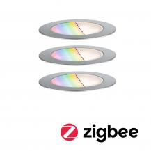 Paulmann 94752 Plug & Shine LED Bodeneinbauleuchte Smart Home Zigbee Floor RGBW 3er-Set IP67 RGBW 3x2W 21VA Edelstahl
