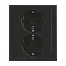 Busch-Jaeger 202 EUJB-81 SCHUKO Doppelsteckdose volle Abdeckung