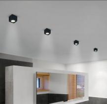 Helestra OSO Deckenleuchte eckig in schwarz matt IP44 Badezimmer- und Wohnraumbeleuchtung