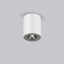 Helestra Runder LED Deckenstrahler NIO dimmbar in mattweiß Blende titangrau eloxiert