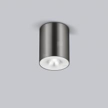 Helestra Runder LED Deckenstrahler NIO dimmbar in titangrau eloxiert, Aluminium + Blende mattweiß