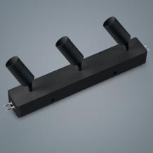 Helestra 3-flammiger LED Deckenstrahler Mitteleinspeisung in mattschwarz dimmbar