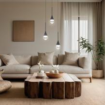 Helestra DEEP LED Pendelleuchte 3-flammig höhenverstellbar mit Lift Schwarz matt – Design-Pendelleuchte mit warmweißem LED-Licht