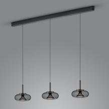 HELESTRA SICA LED Pendelleuchte 3-flammig 27 W 2780 lm 2700 K Warmweiß dimmbar Schwarz matt