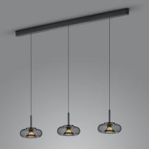 HELESTRA SICA LED Pendelleuchte 3-flammig 27 W 2780 lm 2700 K Warmweiß dimmbar Schwarz Gold