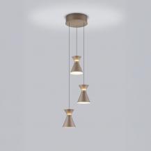 3-flammige Helestra LUK LED Pendelleuchte in coffee dimmbar