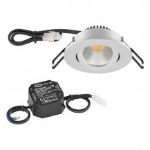 EVN P-LED Decken-Einbaustrahler mit warmweißem Licht dimmbar rund schwenkbar chrom matt IP20 6W 3000K-2000K inkl. NG 90Ra  EinbauØ68