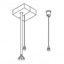 Siteco Silica 21 Seilabhängung mit Baldachin, silber, eckig, Abhängehöhe bis zu 1,2m, mit Anschlussleitung