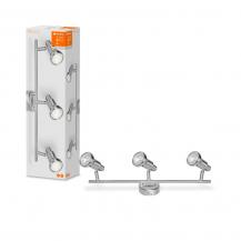 Aktion: Nur noch angezeigter Bestand verfügbar:  LED 3-flammiger scgwenkbarer  Decken Strahler aus Aluminium mit 3 warmweißen LED-Lampen