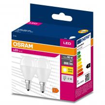 2er Pack OSRAM E14 LED VALUE CLAS Lampen matt 7W wie 60W warmweißes Licht
