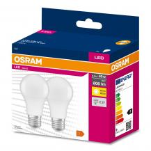 2er Osram E27 LED Lampe VALUE 8W wie 60W warmweißes Licht weiß mattierte Glühbirne