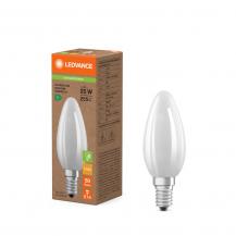 Ledvance E14 LED Kerzen Lampe matt Energy Efficiency Class A 1,2W wie 25W 2700K warmweißes Licht - besonders effizient/sparsam