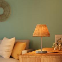 OSRAM Tischleuchte Decor Raffia Green aus Bast und Metall