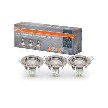 OSRAM 3er Set LED Einbauleuchten Spotlight Recess Set Incl. Osram LED 3x2.6W GU10 - warmweiße Wohnraumbeleuchtung
