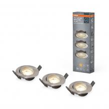 3er-Pack OSRAM LED Einbauleuchten Nickel gebürtet 2700k warmweißes Licht - dimmbar über Wandschalter,  mit integriertem LED-Modul und Treiber, IP20-Schutz, für Innenraumanwendungen