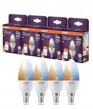 4er Set OSRAM SMART+ ZigBee 3.0 LED Kerzenlampe E14 DIMM 4,9W wie 40W Tunable White