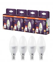 4er Set OSRAM SMART+ LED Kerzenlampe E14 Zigbee DIMM 4,9W wie 40W 2700K warmweißes Licht