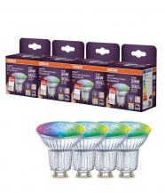 4er Set OSRAM SMART+ LED Strahler GU10 Zigbee DIMM 4,9W wie 28W RGBW Multicolor