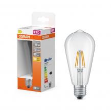 OSRAM E27 LED Lampe Star Classic Edison ST64  3,4W wie 40W warmweiße Wohnbeleuchtung klar