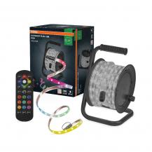 15M Osram Outdoor Flex LED-Streifen IP65 RGB mit Fernbedienung - bis 50 m erweiterbar, inkl. Kabeltrommel, Montagezubehör, Anschlusskabel