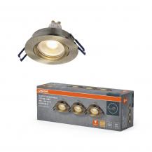 3er Set OSRAM GU10 6W LED Spot Set Recess Click Dim Grünes Messing 2700K IP20 Einbaustrahler -  Einbaudurchmesser 68mm, Einbautiefe 100mm