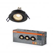 3er Set OSRAM GU10 6W LED Spot Set Recess Click Dim Schwarz 2700K IP20 Einbaustrahler -  Einbaudurchmesser 68mm, Einbautiefe 100mm