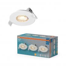 3er Set OSRAM LED Spot Recess DIM IP65 4,9W 2700K 36° Weiß Einbaustrahler dimmbar - Einbaudurchmesser 68mm, Einbautiefe 40mm