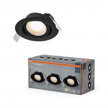 3er Set OSRAM LED Spot Set Recess CCT Adjustable 4,9W CCT 120° Schwarz Einbaustrahler - Einbaudurchmesser 75mm, Einbautiefe 40mm