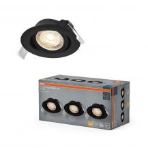 3er Set OSRAM Spot Set Recess Adjustable 4,9W 827 36° Schwarz LED Einbaustrahler - Einbaudurchmesser 75mm, Einbautiefe 40mm