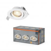 3er Set OSRAM Spot Set Recess Adjustable 4,9W 827 36° Weiß LED Einbaustrahler - Einbaudurchmesser 75mm, Einbautiefe 40mm
