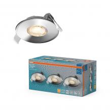 3er Set OSRAM LED Spot Recess DIM IP65 4,9W 2700K 36° Chrom Einbaustrahler dimmbar - Einbaudurchmesser 68mm, Einbautiefe 40mm