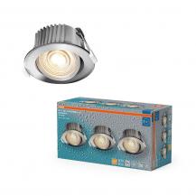 3er Set OSRAM LED Spot Recess DIM IP44 Adjustable 4,9W 2700K 36° Chrom Einbaustrahler dimmbar - Einbaudurchmesser 68mm, Einbautiefe 80mm