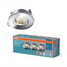 3er Set OSRAM LED Spot Recess GU10 IP65 Press 4,5W 4000K Chrom Einbaustrahler IP65 - Einbaudurchmesser 68mm, Einbautiefe 115mm