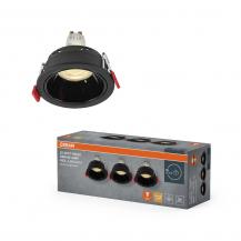 3er Set OSRAM Spot Recess GU10 Press 4,5W 827 Einbaustrahler schwarz IP20 - Einbaudurchmesser 75mm, Einbautiefe 115mm