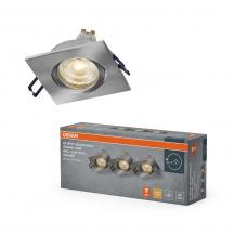 3er Set OSRAM GU10 4,5W LED Spot Set Recess Square Click Satin Nickel 2700K IP20 Einbaustrahler -  Einbaudurchmesser 68mm, Einbautiefe 100mm