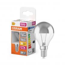 OSRAM E14 LED Superstar Classic P Mirror COB 3,4W warmweiß 400lm Silber – dimmbar