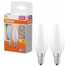 2er Pack OSRAM E14 LED Star Classic B 40 Lampe Kerzenform matt 3,4W wie 40W warmweißes Licht