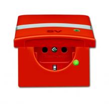 Busch-Jaeger 20 EUGKBLN-14-101 SCHUKO® Steckdosen-Einsatz mit Klappdeckel Beschriftungsfeld und LED Kontrolllicht