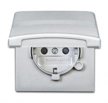 Busch-Jaeger 20 EUGKBN-33-101 SCHUKO® Steckdosen-Einsatz mit Klappdeckel und Beschriftungsfeld