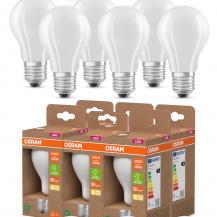 6er OSRAM E27 besonders effiziente LED Lampen Frosted 11,6W wie 150W 2700K warmweißes Licht - Energie Effizienz Klasse A