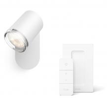 Philips Hue LED-Spot 1er Adore inkl. Dimmschalter Weiß - Scwenkbarer Strahler auch fürs Badezimmer geeignet - Bluetooth & ZigBee