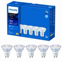 5er-Set Philips MASTER Value LEDspot GU10 3,7W wie 50W 3000K warmweiß 365lm 36° CRI 90 dimmbar