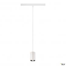 SLV 1006806 NUMINOS® XS, 48V Pendelleuchte, Pendellänge 150 cm, 4000 K, 20°, DALI 2, matt weiß / glänzend chrom