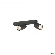 SLV 1008308 PURI 2.0 Tube, Wand- und Deckenaufbauleuchte, asymmetrisch, 2 x max. 6 W GU10, schwarz