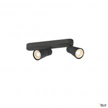 SLV 1008312 PURI 2.0 Cone, Wand- und Deckenaufbauleuchte, asymmetrisch, 2 x max. 6 W GU10, schwarz