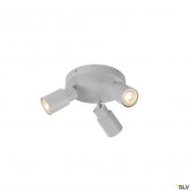 SLV 1008335 PURI 2.0 Tube, Wand- und Deckenaufbauleuchte, rund, 3 x max. 6 W GU10, grau