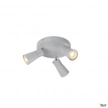 SLV 1008339 PURI 2.0 Cone, Wand- und Deckenaufbauleuchte, rund, 3 x max. 6 W GU10, grau