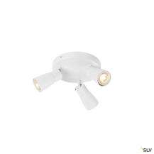 SLV 1008342 PURI 2.0 Dome, Wand- und Deckenaufbauleuchte, rund, 3 x max. 6 W GU10, weiß